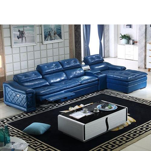 Cowhide Italian Simple Living Room Apartment Combination L-Shaped Multi-Function