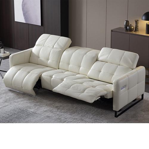 Italian-Style Sofa Electric Function Leather Sofa Three-Seat Modern Living Room