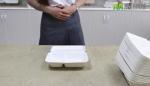 disposable biodegradable catering hotel clam shell paper meal lunch box