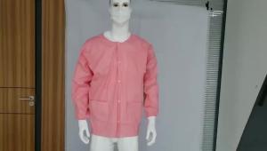 Wholesale S&amp;J Pink Lab Jacket Fluid Resistant Lab Coat With Cuffed Sleeves Oil Resistant from china suppliers