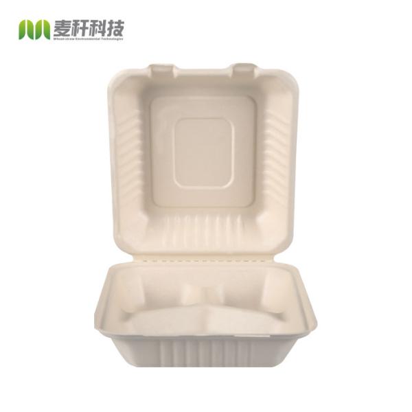 Biodegradable Food Container Eco-friendly 3-C Clamshell Box Cake Packaging Food