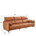 New Modern Minimalist Designer Leather Sofa Living Room Three-Position Armrest