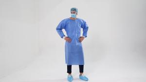 Wholesale S&amp;J Disposable Nonwoven SMS Surgical Gown Isolation Gown 3-Layer Laminated Lace Tied on Back One Piece EN 13795-1 Standard from china suppliers