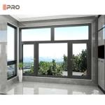 Insulated Aluminum Casement Windows Burglar Proof And Fly Screen Mesh Integrated