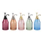 Round Glass Bath Soap Dispenser Crackle Pattern Shower Gel Dispensers With