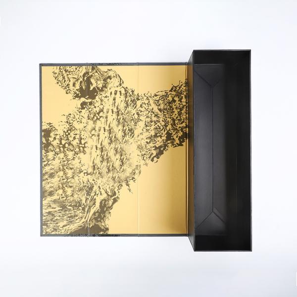 Champagne Wine Bottle Gift Box Flap Cardboard Magnetic Closure Rigid Flat Pack