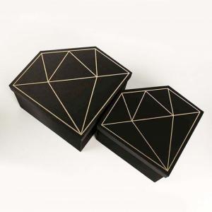 Wholesale FSC Custom Printed Diamond Flower Box Gold Hot Stamping Diamond Rose Box from china suppliers
