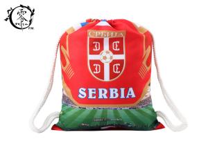 Wholesale Serbia Country Team Custom Printed Cinch Bags , Recyclable Digital Printed String Gym Bag from china suppliers