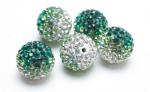 Emerald And Crystal Pave Argil Beads 8 -16mm Pave Crystal Ball Beads RH13333