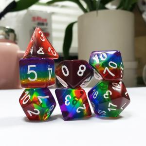 Wholesale Rainbow Crystal Resin Boarding Dice Set dnd dice from china suppliers