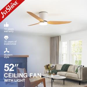 Wholesale Customizable Lighting 52-inch Flush Mount Ceiling Fan with Remote and 3 Color LED Light from china suppliers