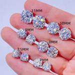 Moissanite Sterling 925 Silver Stud Earrings AAAA+ Cubic Zirconia