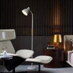 Black Metal Wood Floor Lamp Bedroom Living Room Stand Led Floor Light(WH-MFL-108