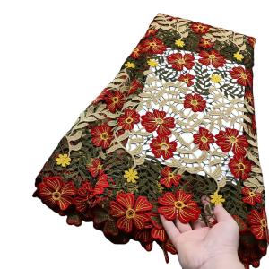 Wholesale Supoo 2022 Latest Senegal Guipure Lace Embroidery Flowers Design Comfortable Cord Lace Fabric For African Wedding and Party from china suppliers