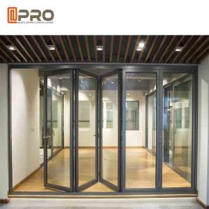 Wholesale Powder Coated Aluminum Folding Doors For Commercial Buildings Customized Size automatic folding door security folding do from china suppliers