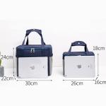 Double Zipper Polyester 22CM Depth Insulated Lunch Cooler Bags