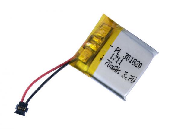 Quality Small Size 301820 3.7V 70mah Rechargeable Lithium Ion Polymer Battery for sale