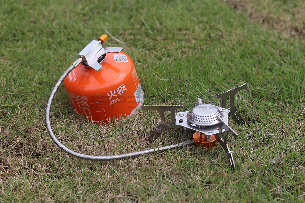 Mini Camping Stove Stainless Steel Foldable Propane Butane Stove with Carrying Case