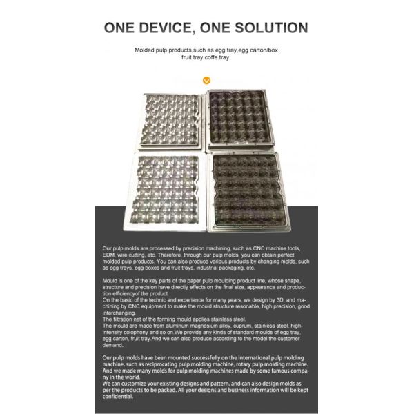 Custom Aluminum Egg Tray Mold CE Certified with Video Technical Support for Pulp Molding