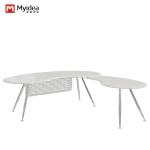 White Snow Mountain Table And Metal Feet , Staff Executive Modern Office