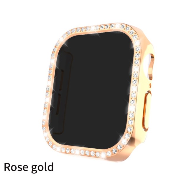 Eraysun PC Single Drill Plating Peep Proof Shell and Film One Shell for Apple Watch Series10 42mm 46mm Protector Watch Case