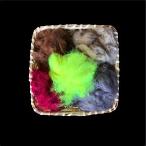 Wholesale 32mm Bright Dope Dyed Flat PSF Polyester Staple Fiber 3.33 Dtex32MM 3.88Detx from china suppliers