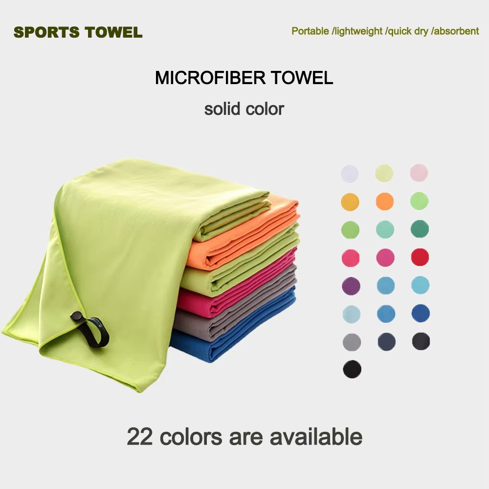 Microfiber Sports Towel Gym Fitness With Black Zipper Pocket Custom Logo Microfiber Sweat Towel Outdoor Travel Towel