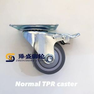 Buy cheap Gray Thermoplastic Rubber Caster Wheels 3in With Double Brake from wholesalers