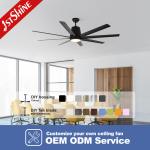Black Low Profile Energy Saving 64 Inch Plastic Ceiling Fan 8 Blades