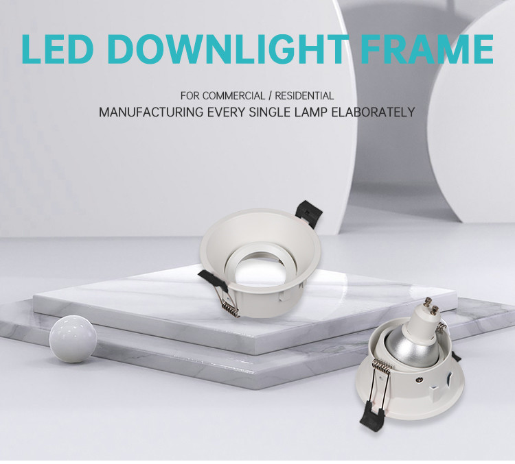 Commercial Adjustable Anti-Glare GU10 Recessed Spotlight Downlight Frame