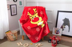 Wholesale Christmas Flannel Screen Printed Blanket , Warm Polyester Kids Animal Blankets from china suppliers