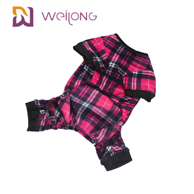 Warm Poly Fleece Dog Pajamas Customizable Bow for Autumn and Winter