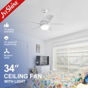 Wholesale Metal Plastic LED Ceiling Fan 34&quot; with Remote Control and 5 ABS Blades REACH Certified from china suppliers
