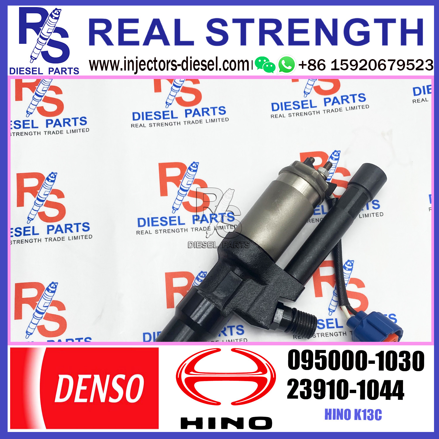 Diesel inyectores 095000-1030 Common Rail Injector 095000-1030 23910-1044 For HINO K13C Injector Assembly