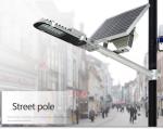 Energy Saving 3300lm Solar Based Led Street Lights 20W Toughened Glass Material