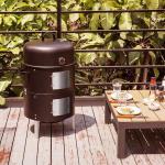Cold Rolled Steel Portable Outdoor Barrel Turkey Charcoal BBQ Grill Set for