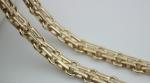 Fashionable classical high quality light gold 12 mm width three rows metal chain