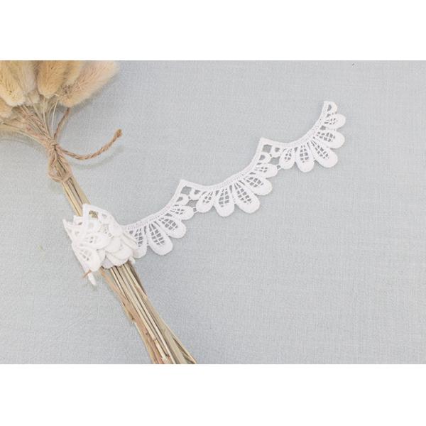 Scalloped Edge Venice Lace Trim Organic Cotton Wedding Embroidered Lace Trim For Bridal Show