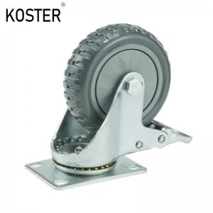 China Flat Free Plate Ball Furniture Caster with Brake Installation Height 103mm/128mm/155mm on sale