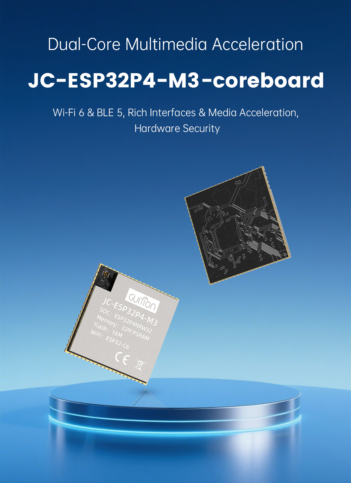 JC-ESP32P4-M3-C6 Silver Gray ESP32 Display Unit 3.3V Operating Voltage for Business Solutions