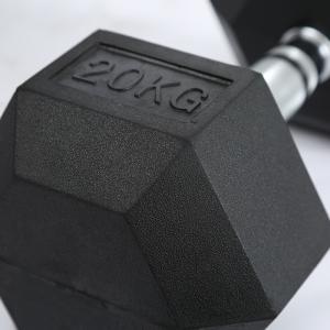 Wholesale hexagonal dumbbells 10kg, hexagonal rubber dumbbells 10kg, hexagonal dumbbells set from china suppliers
