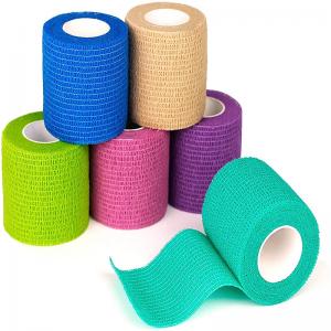 China First Aid Self Adhesive Sports Tape Wrist Ankle Colored Self Adhesive Bandage Roll on sale