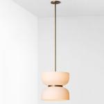 Luxury Modern Lighting Slim Pendant in Brass and Glass Hotel Villa Chandeliers
