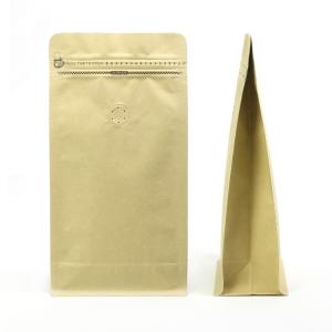 Wholesale side gusset kraft paper flat bottom tea pouch 1kg coffee packaging zipper bag with valve from china suppliers