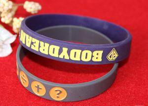 Wholesale Soft Custom Silicone Rubber Wristbands Delicate Debossed Color Filled Logo from china suppliers