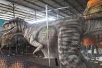 Interactive Handmade Realistic Dinosaur Costume Is Displayed In The Mall