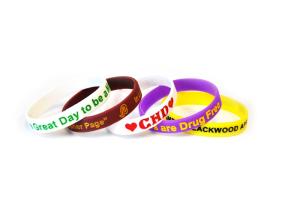 Wholesale Customized Silicone Rubber Bracelet With Logo Printing, Recessed Or Raised from china suppliers
