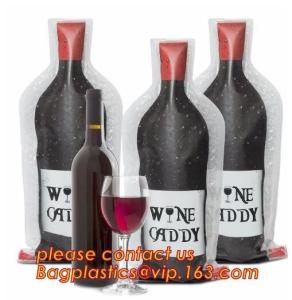 Wholesale Zip sealed liquor bubble bags bottle protector Travelling liquor bubble sleeves air wine bubble bags Zipped bottom plast from china suppliers