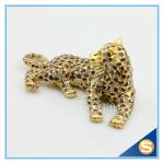 Fashion Home Decorative Box Pewter Materials Handmade Trinket Box Leopard Statue