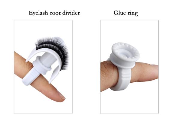 Eyelash Makeup Tattoo Plastic Cup Glue Ink Extension Holder Finger Ring For